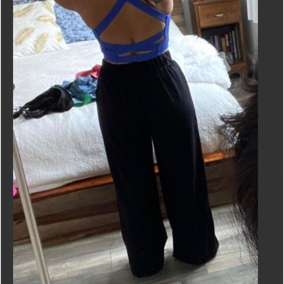 Halara REGULAR Length High Waisted Side Pocket Wide Leg Waffle Work NEW!!!🖤 - Picture 10 of 12